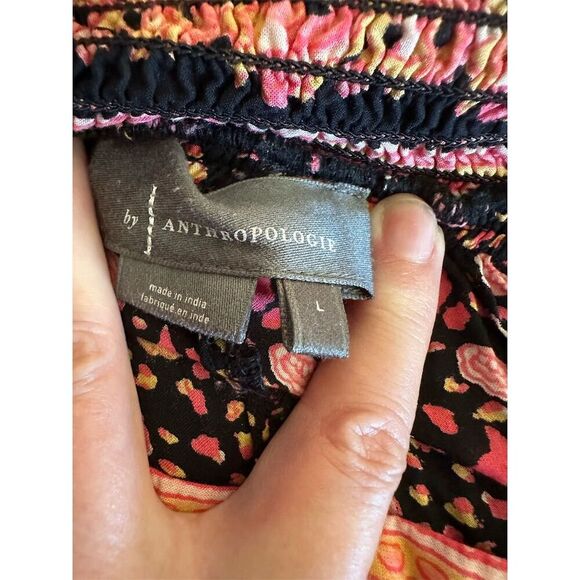 Anthropologie Women's Floral Wide-Leg Cropped Pants Size L Multicolor - Picture 4 of 5